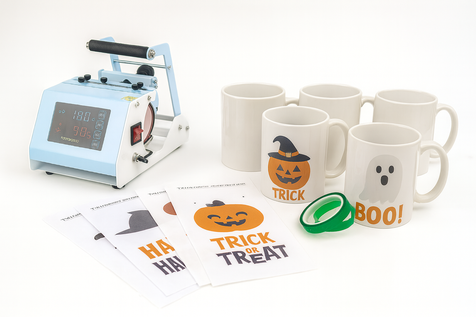 Afbeelding van Mokkenpers Starterkit - Halloween – Mokken bedrukken zonder sublimatieprinter
